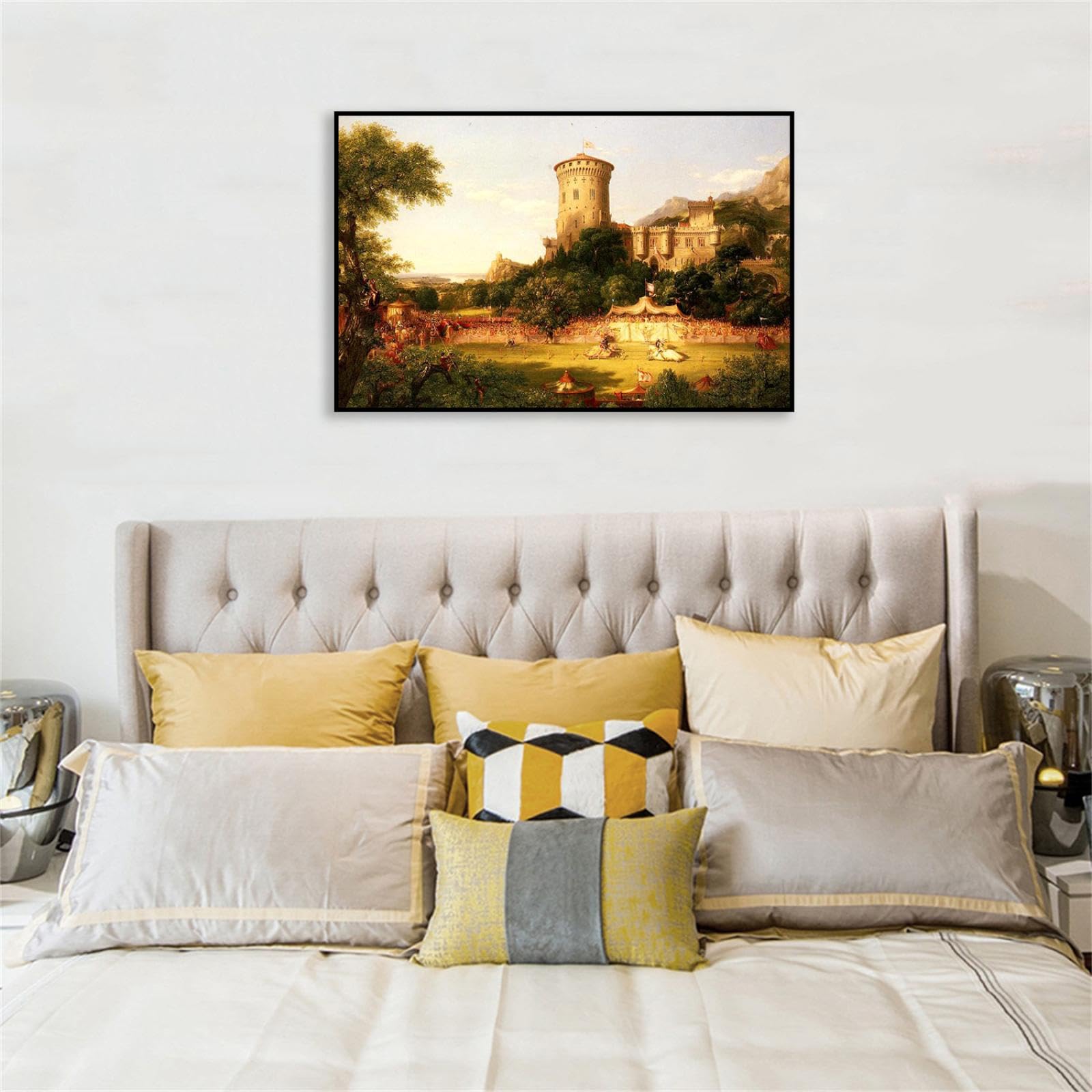 Amazon.com: Black Framed Thomas Cole Poster,The Past,Canvas Large